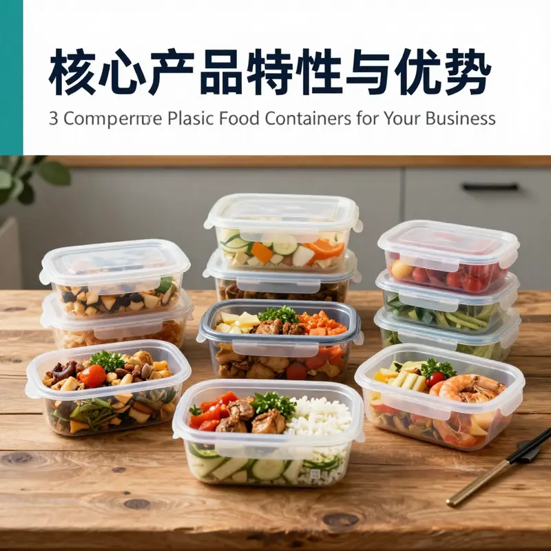 A vibrant arrangement of food in 3 compartment plastic containers, highlighting their multifunctionality.