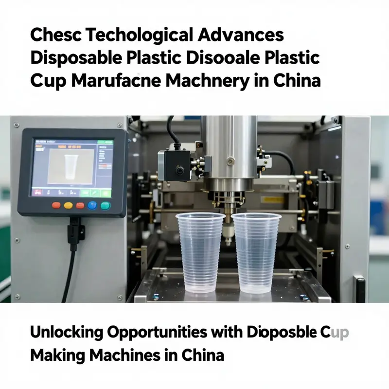 A vibrant manufacturing scene depicting the effectiveness and scale of disposable plastic cup production.