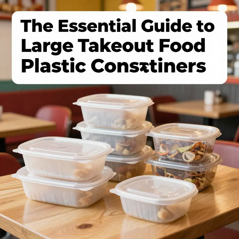 An array of large plastic takeout containers filled with delicious meals, emphasizing their practicality and design.