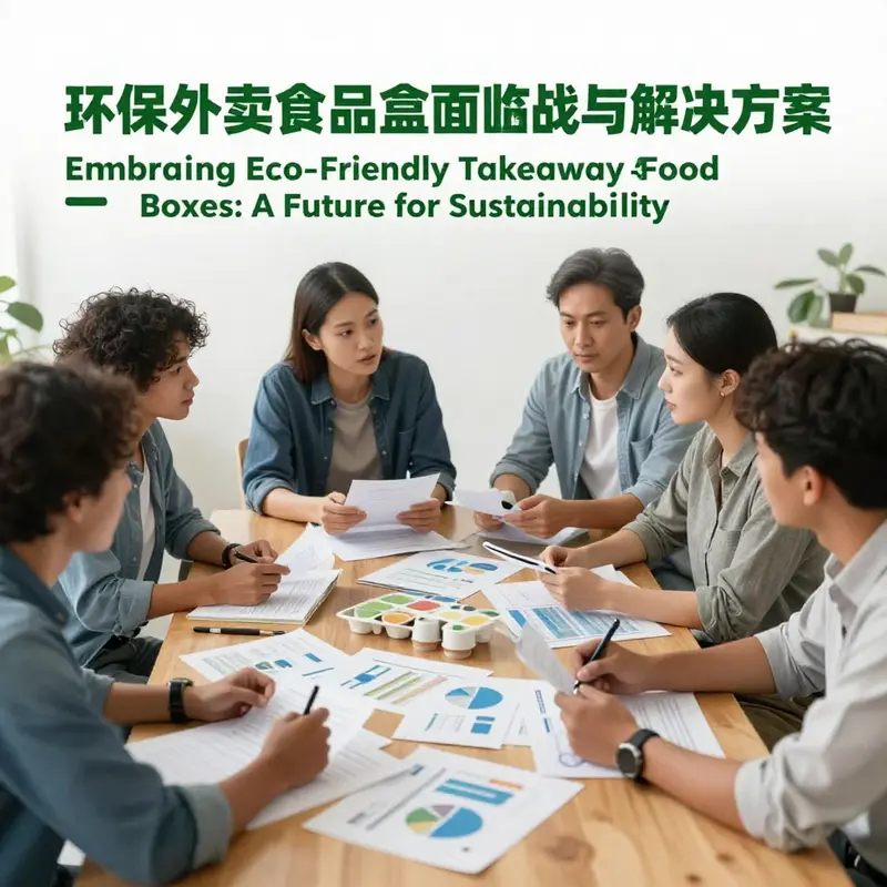 Various eco-friendly materials used in takeaway food boxes highlight their durability and sustainable attributes.