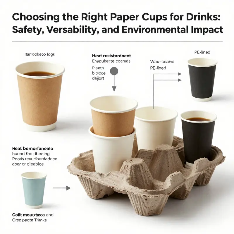 An infographic illustrating the composition differences between cold and hot drink cups.