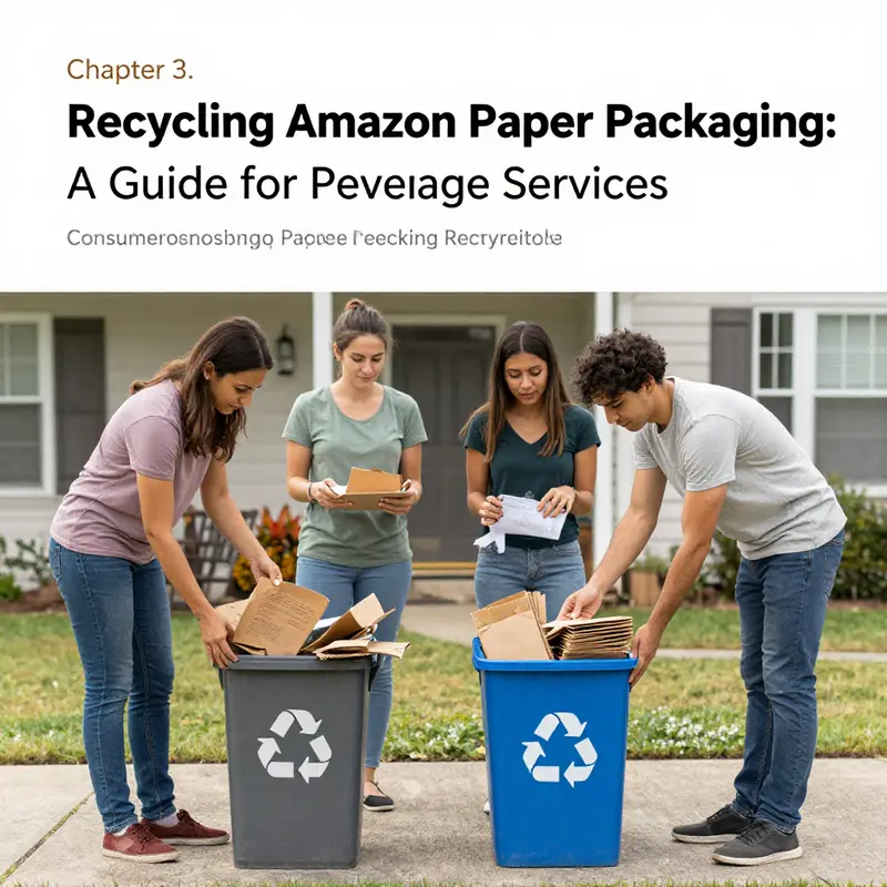 Illustration depicting the steps for recycling Amazon paper packaging materials efficiently.