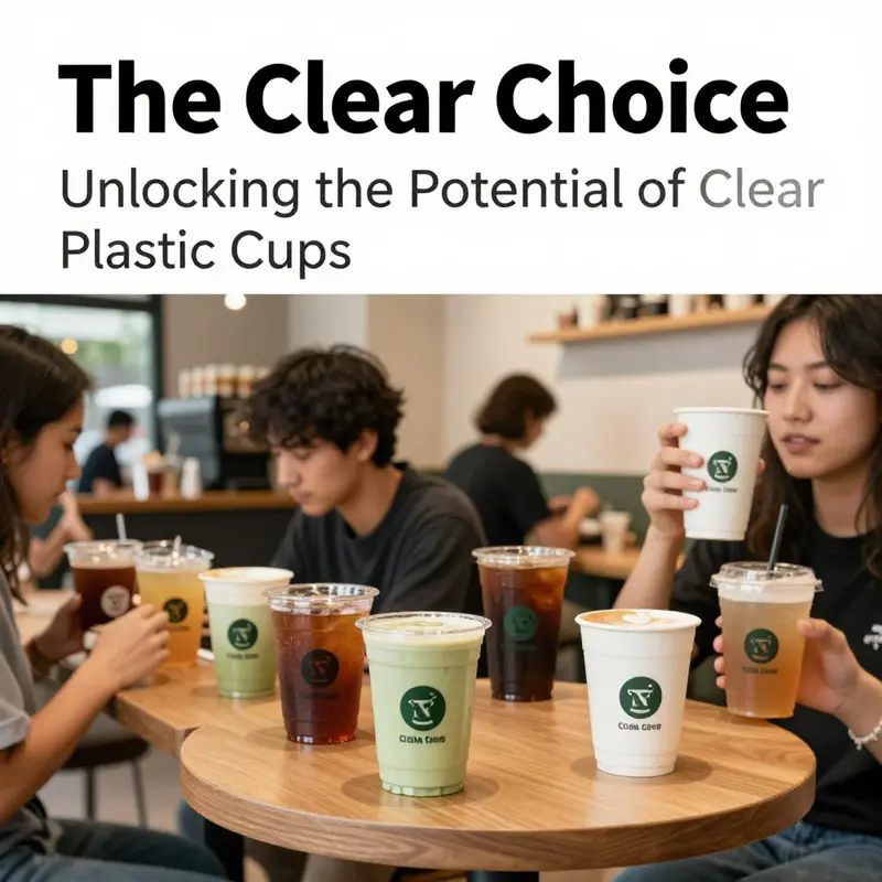 A coffee shop with customers enjoying beverages served in clear plastic cups, demonstrating the appeal and versatility of these cups.