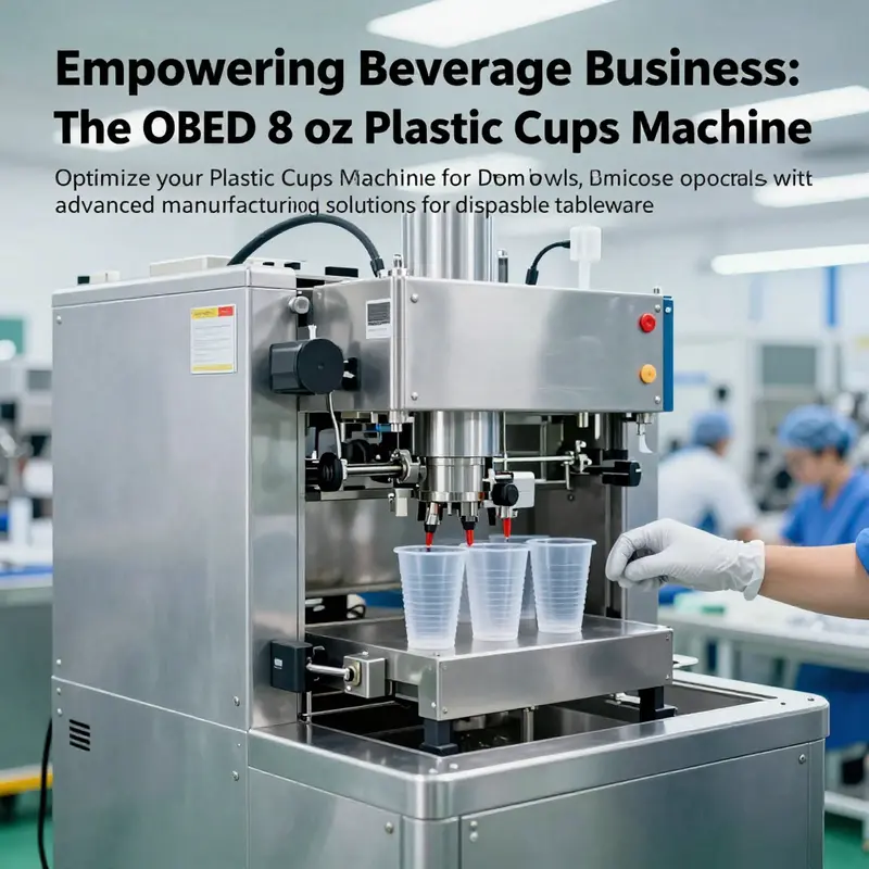 An image of the operational OEM 8 oz plastic cups machine, highlighting its technology and production efficiency.