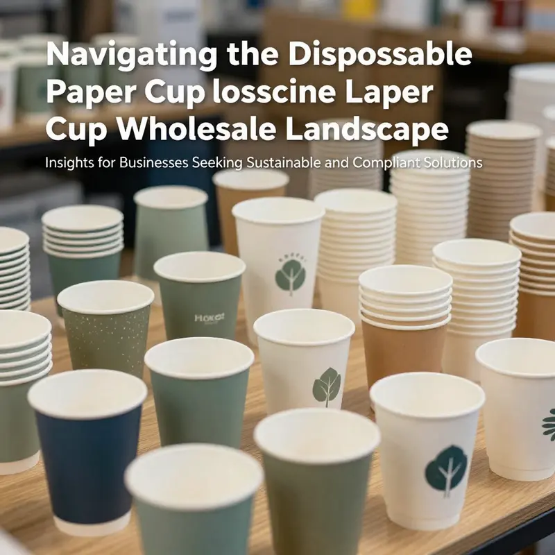 A visually appealing assortment of disposable paper cups highlighting modern design and sustainability themes.