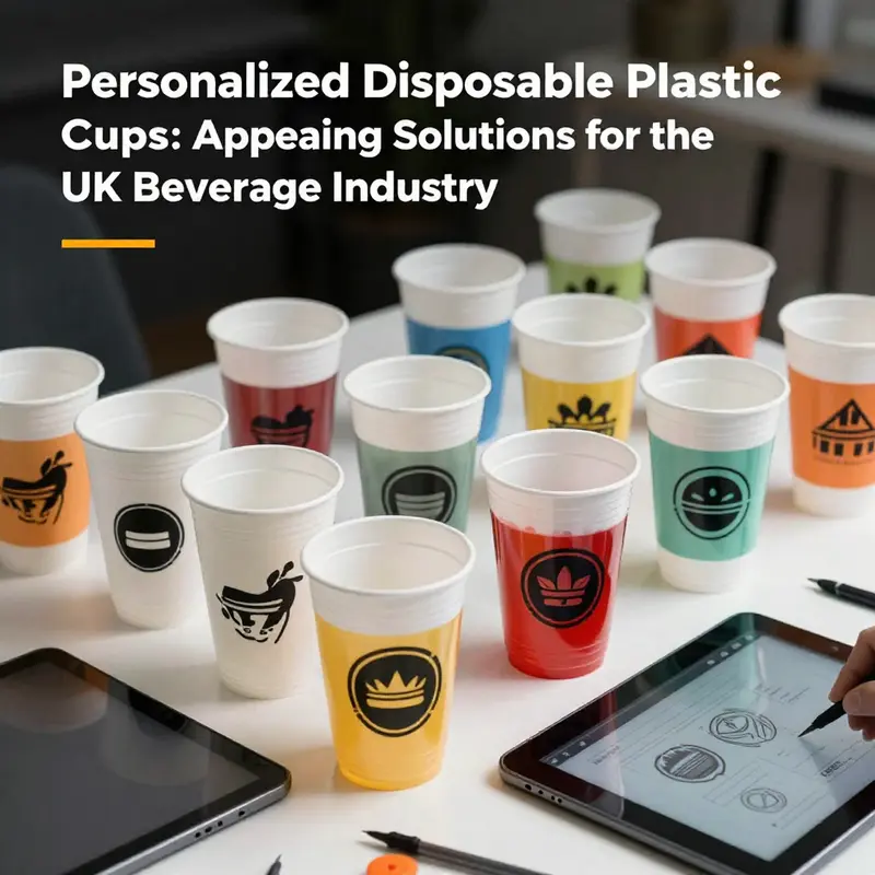 A showcase of suppliers offering a variety of personalised disposable plastic cups tailored for UK businesses.