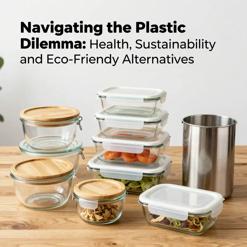 An infographic illustrating the health risks linked to the use of plastic food storage containers.