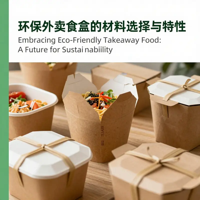 Various eco-friendly materials used in takeaway food boxes highlight their durability and sustainable attributes.