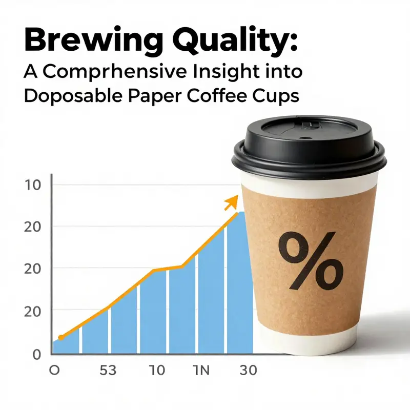 Infographic depicting the intricate production steps of disposable paper coffee cups with lids.