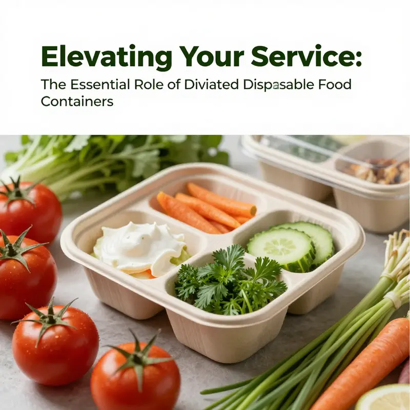 A variety of material options for divided disposable food containers highlight their unique features.