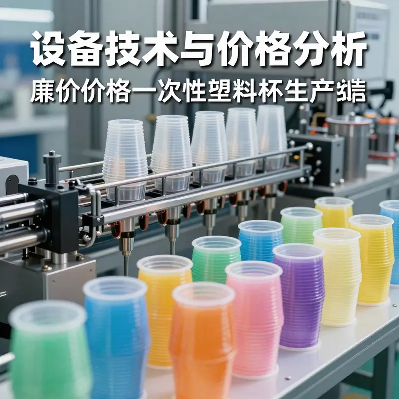 An automated plastic cup production line designed for cost-effective production.