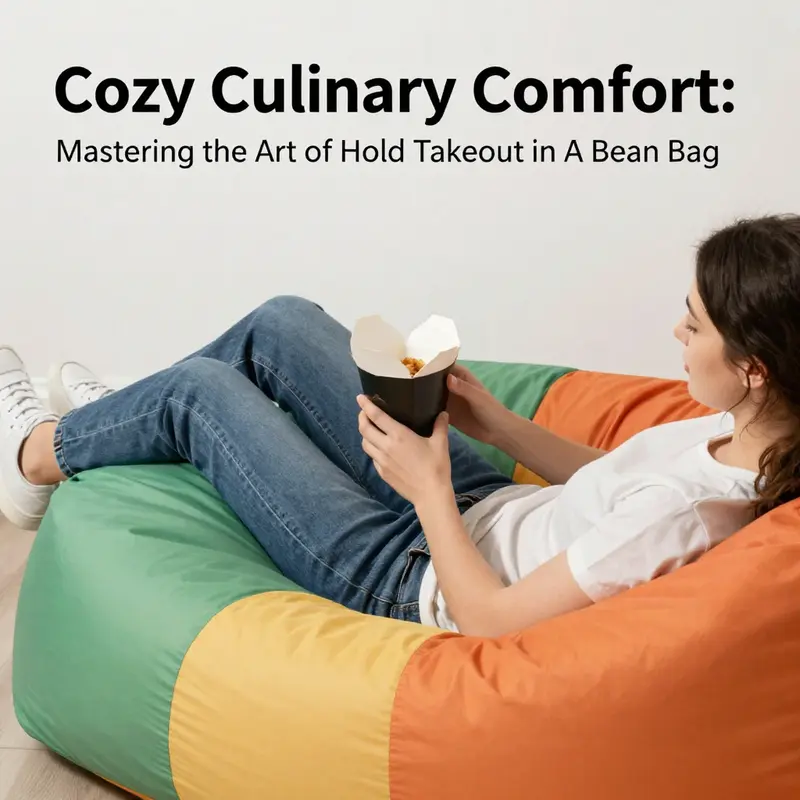 The perfect position for holding a takeout box while lounging in a bean bag.