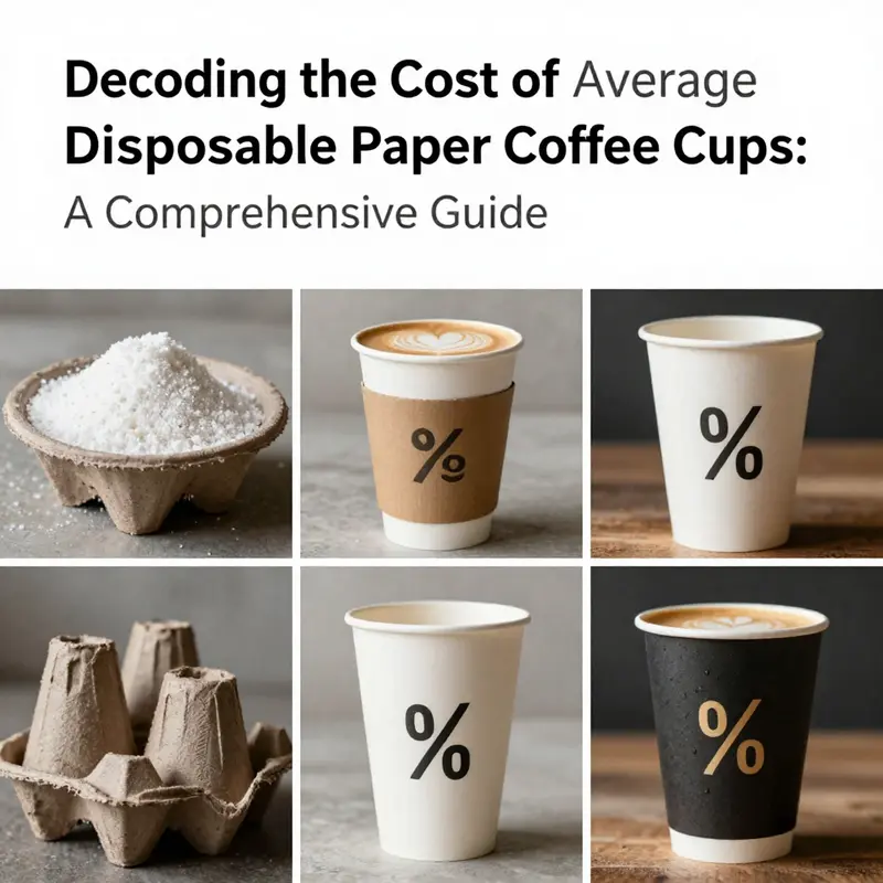 An infographic detailing bulk pricing for disposable paper coffee cups, indicating cost variations across different quantity thresholds.