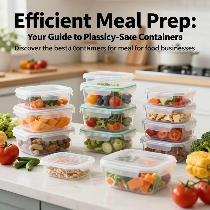 A well-organized scene featuring plastic microwave-safe food prep containers enhanced by fresh ingredients in a kitchen.