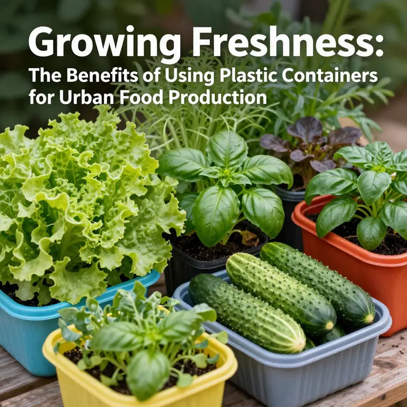 Repurposed plastic containers ideal for urban gardening, showcasing their potential in creating vibrant green spaces.