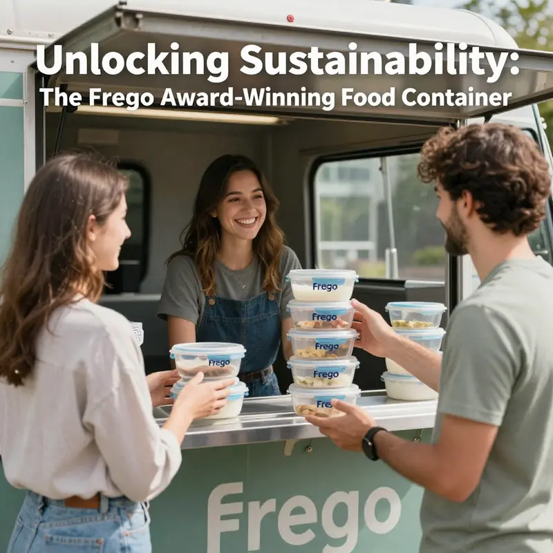 The Frego container showcased in a stylish kitchen, emphasizing its modern design and functional features.