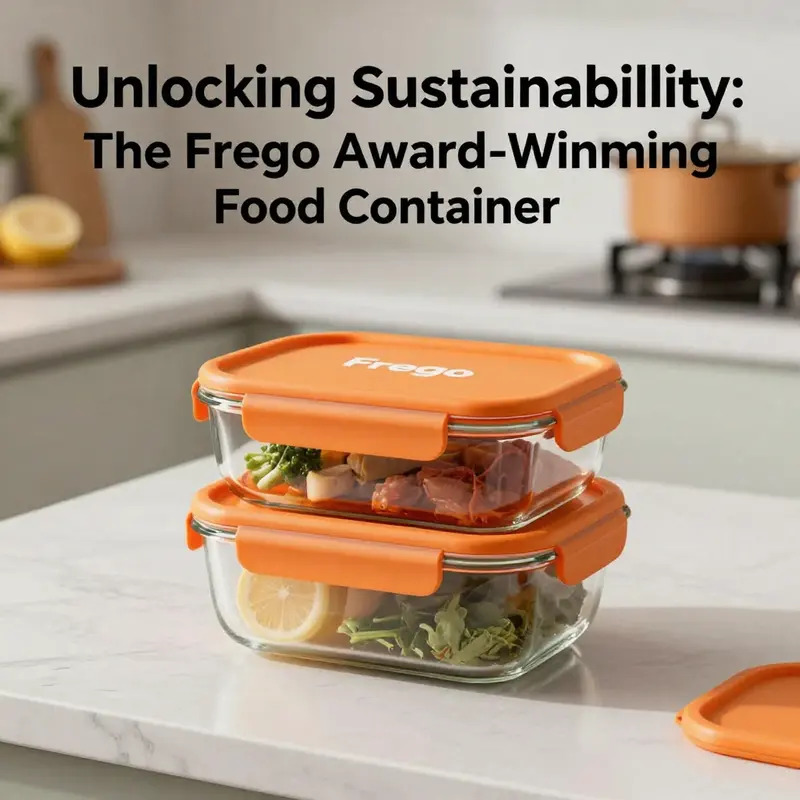 The Frego container showcased in a stylish kitchen, emphasizing its modern design and functional features.