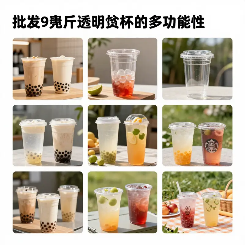 Different materials for 9-ounce clear plastic cups, highlighting options including PET, PP, and biodegradable variants.