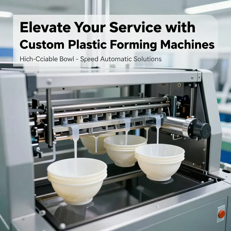 High-speed automatic machines producing disposable bowls for efficient food service operations.