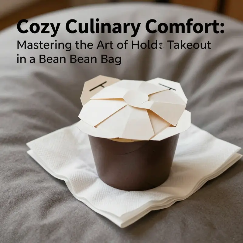 The perfect position for holding a takeout box while lounging in a bean bag.