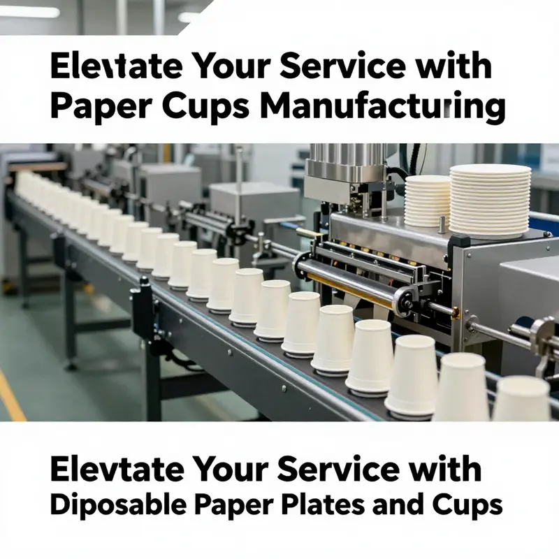 High-speed manufacturing machines designed for producing disposable paper cups and plates in an industrial setting.