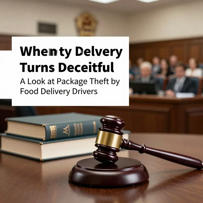 Surveillance footage of the food delivery driver caught stealing packages in Miami.