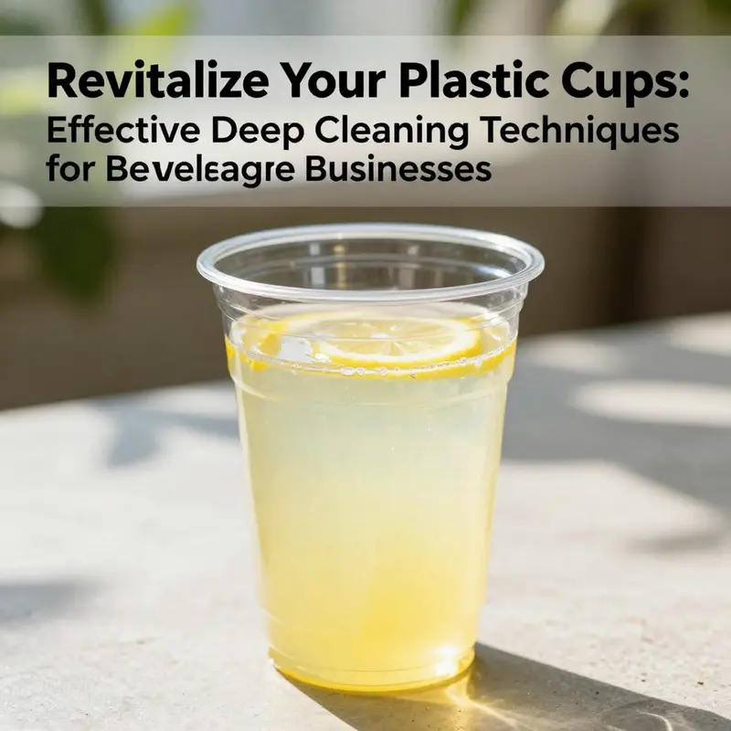 Baking soda paste applied to a discolored plastic cup, ready for cleaning.