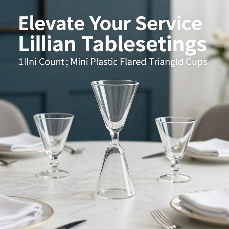 The elegant design of Lillian Tablesettings Mini Plastic Flared Triangle Cups enhances any dining experience.