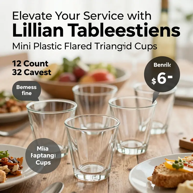 The elegant design of Lillian Tablesettings Mini Plastic Flared Triangle Cups enhances any dining experience.