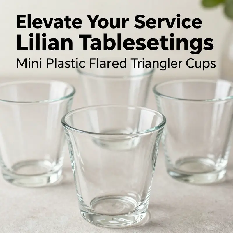 The elegant design of Lillian Tablesettings Mini Plastic Flared Triangle Cups enhances any dining experience.