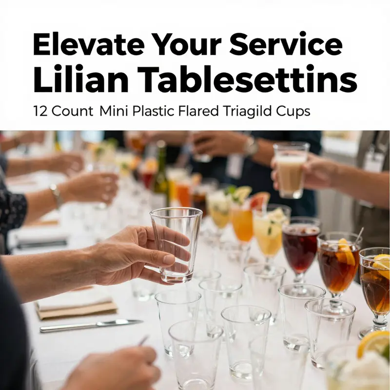 The elegant design of Lillian Tablesettings Mini Plastic Flared Triangle Cups enhances any dining experience.