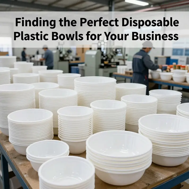 Warehouse filled with assorted disposable plastic bowls ready for distribution.