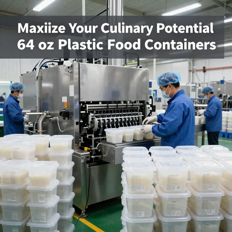 Diverse uses of 64 oz plastic food containers in food storage settings.