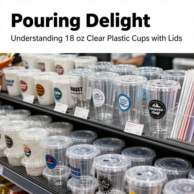 A variety of 18 oz clear plastic cups in different materials, highlighting their versatility.