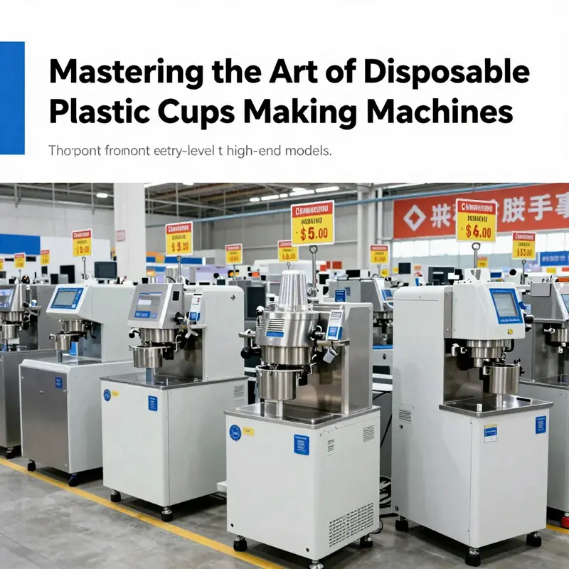 A high-tech plastic cup making machine demonstrating the thermoforming process.