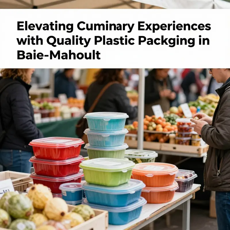 Vibrant market scene in Baie-Mahault highlighting the diverse food businesses reliant on compliant plastic packaging.