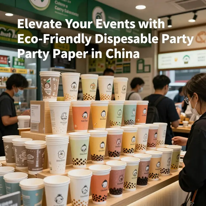 A bubble tea shop that highlights the growing demand for disposable party paper cups in a vibrant community setting.