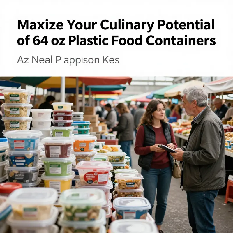 Diverse uses of 64 oz plastic food containers in food storage settings.