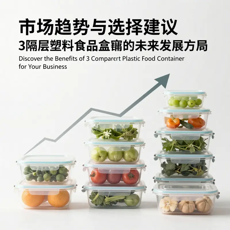 A vibrant arrangement of food in 3 compartment plastic containers, highlighting their multifunctionality.