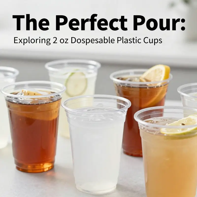 Contrasting images of waste streams showcasing the environmental impact of 2 oz disposable plastic cups.