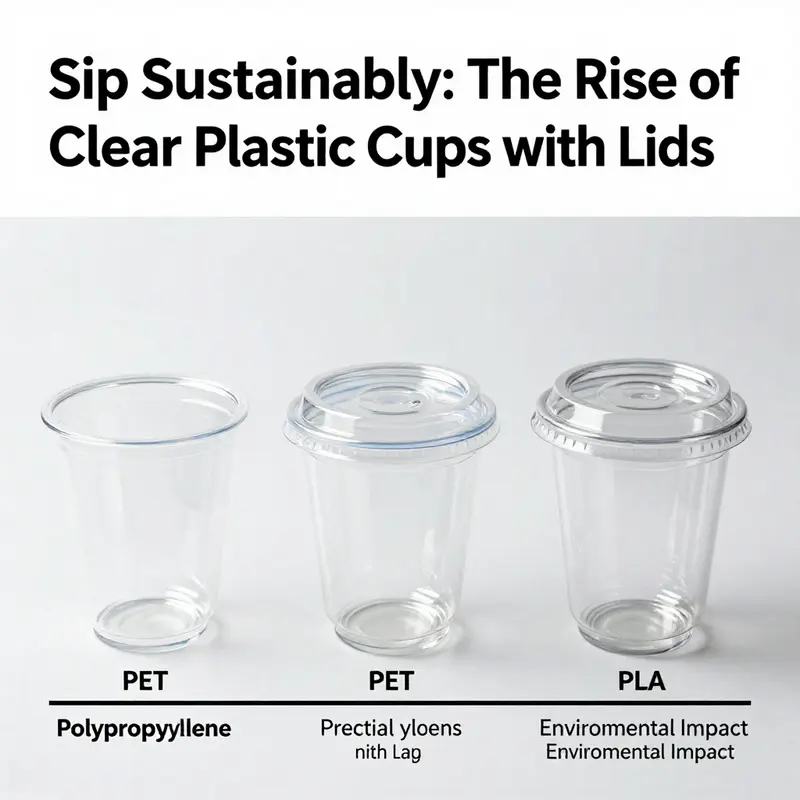 Comparison of materials for clear plastic cups highlighting their properties and environmental impact.