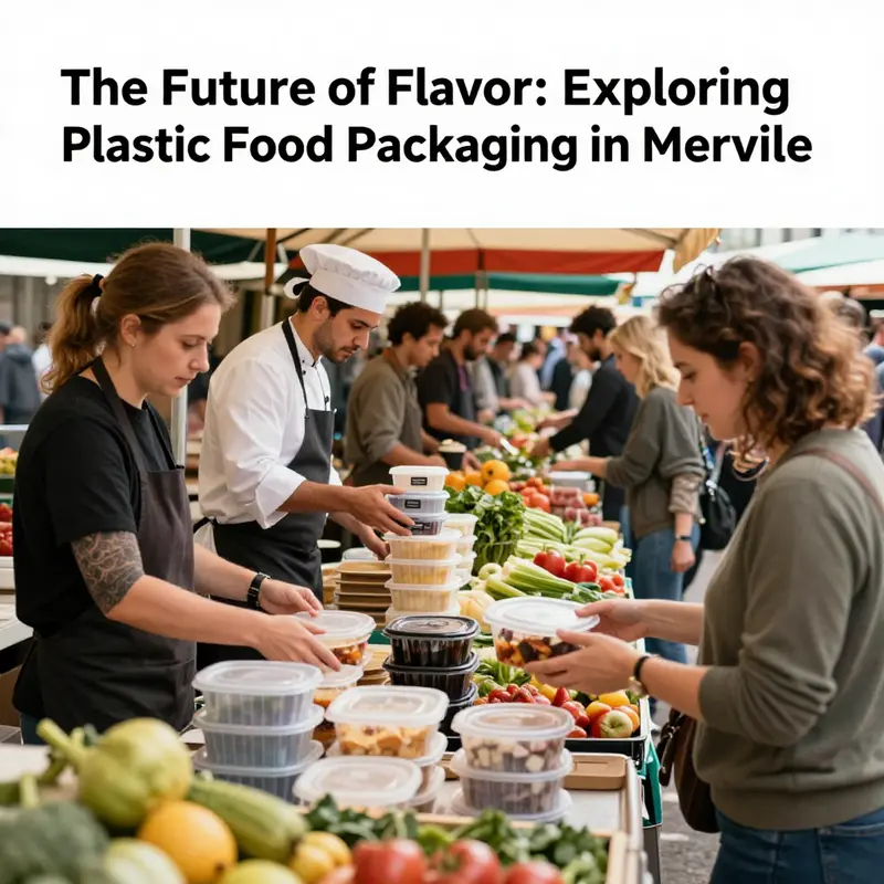 Vendors in Merville showcase a variety of food offerings in plastic containers, reflecting the local food culture.
