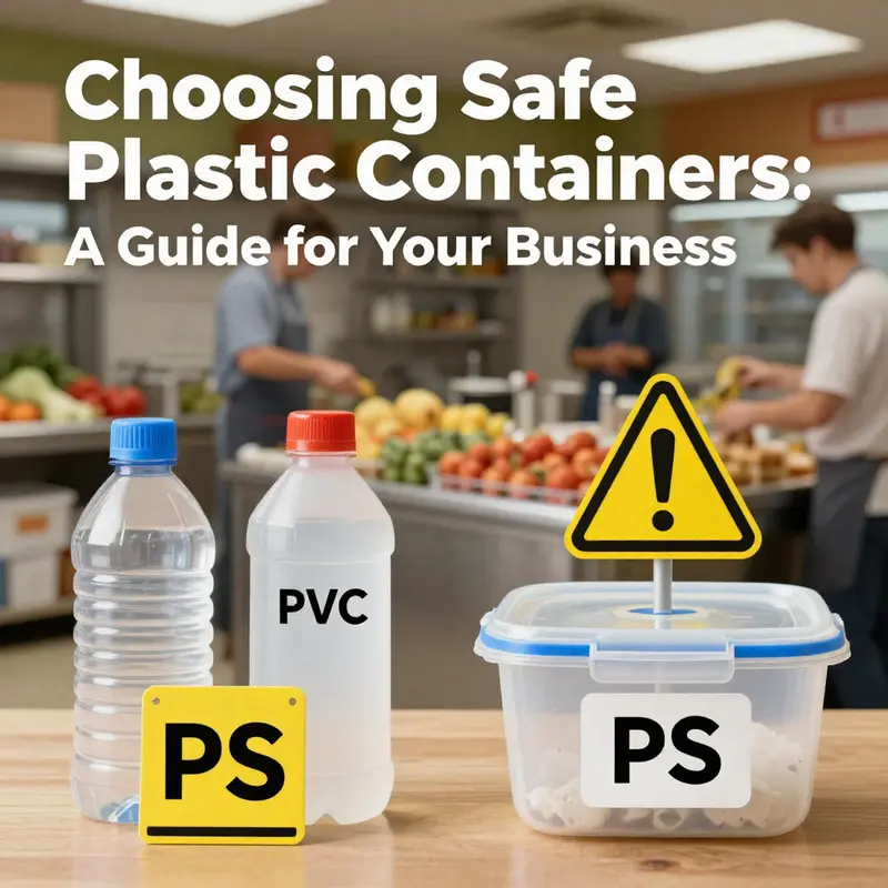 An array of safe plastic food storage containers, highlighting suitable materials for food safety.