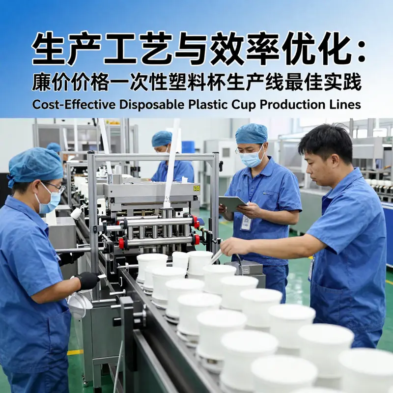 An automated plastic cup production line designed for cost-effective production.