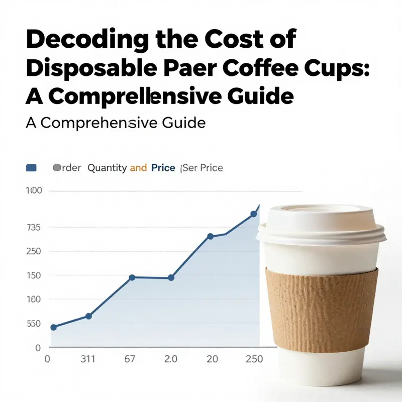 An infographic detailing bulk pricing for disposable paper coffee cups, indicating cost variations across different quantity thresholds.