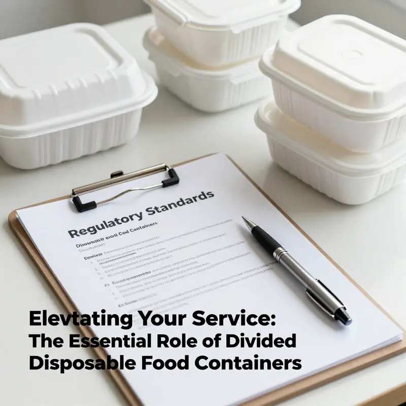 A variety of material options for divided disposable food containers highlight their unique features.