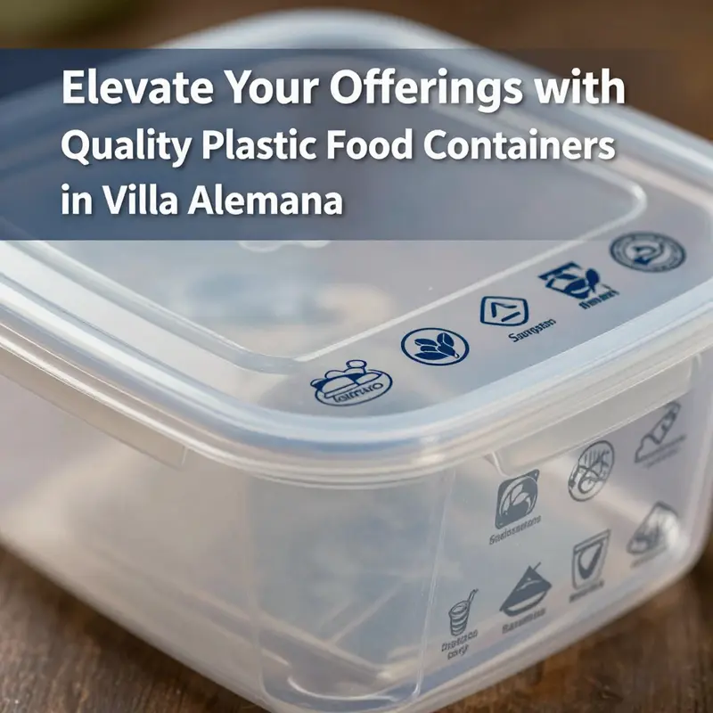 A vibrant marketplace showcasing a variety of plastic food containers available in Villa Alemana.
