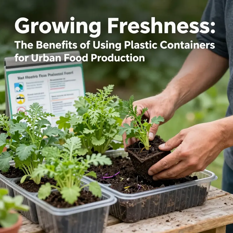 Repurposed plastic containers ideal for urban gardening, showcasing their potential in creating vibrant green spaces.