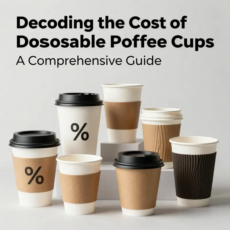 An infographic detailing bulk pricing for disposable paper coffee cups, indicating cost variations across different quantity thresholds.