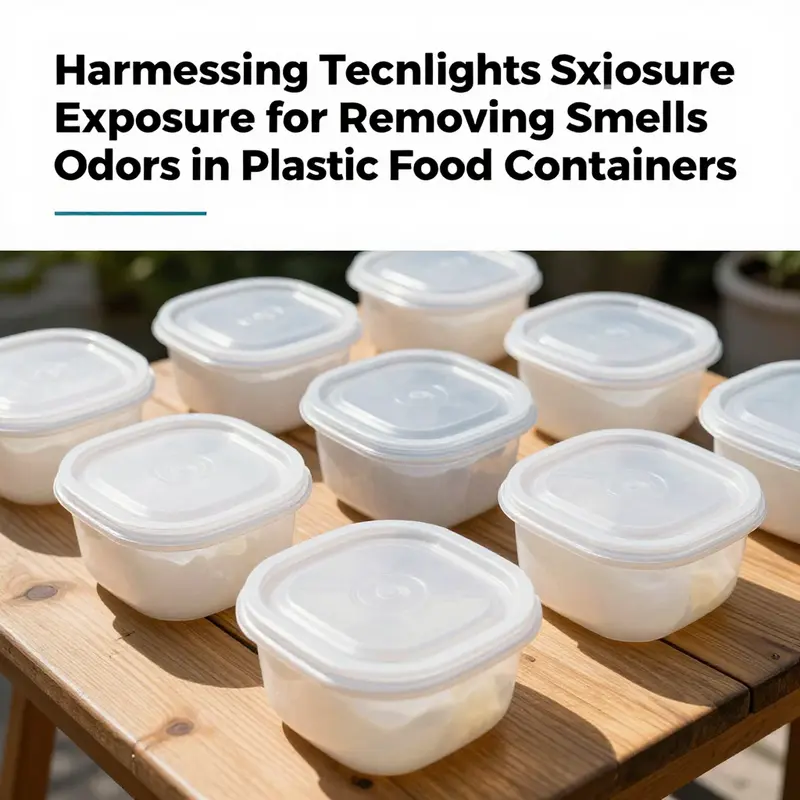 Using baking soda to soak and cleanse plastic food containers effectively.